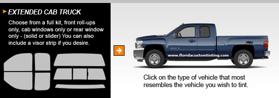 Pre-Cut Auto Window Tinting Kit for your Extended Cab Truck —